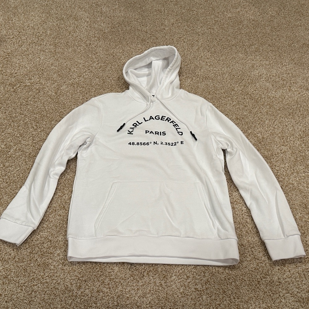 Karl Lagerfeld Paris - Men’s White Hoodie/Sweatshirt (Size: M)